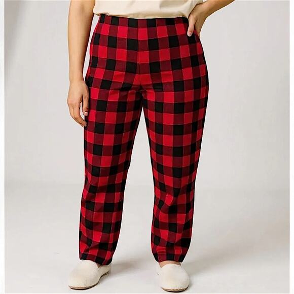 Women’s or Unisex Wondershop Fleece Pajama Pants Red Black Plaid MEDIUM - Picture 1 of 6